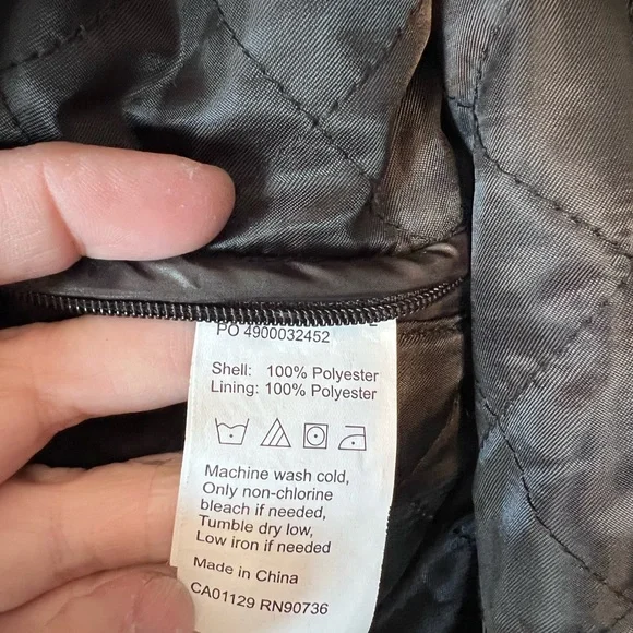 Tallia Mens Size L Black Jacket Coat w/ Zipper 5 Snap & Detachable Collar - Picture 14 of 14